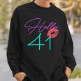 41St Birthday Hello 41 Kiss Purple Bday Women Sweatshirt Gifts for Him