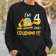 4Th Birthday Four 4Yr Construction Lover 4 Years Old Boy Sweatshirt Gifts for Him