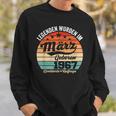 57Th Birthday Man Legends Are Im Marz 1967 Sweatshirt Geschenke für Ihn