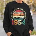 70 Year Old Vintage March 1954 70Th Birthday Women Sweatshirt Gifts for Him