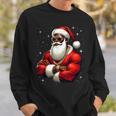 African American Santa Claus Family Christmas Black Sweatshirt Gifts for Him
