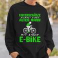 Älterer Mann mit E-Bike Schwarzes Sweatshirt, Radfahrer Motiv Geschenke für Ihn