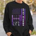 Alzheimer's Awareness Purple Ribbon Distressed American Flag Sweatshirt Gifts for Him