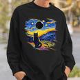 America Totality Solar Eclipse 2024 Starry Night Van Gogh Sweatshirt Gifts for Him