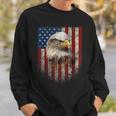 American Flag Bald Eagle Patriotic Red White Blue Sweatshirt Gifts for Him