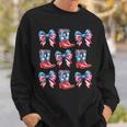 American Flag Boots And Bows 4Th Of July Cowgirl Western Sweatshirt Gifts for Him
