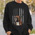 American Flag Usa Patriot Boxer Dog Dad Sweatshirt Gifts for Him
