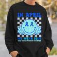In April We Wear Blue Child Abuse Prevention Awareness Sweatshirt Gifts for Him