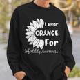 In April We Wear Orange Infertility Awareness Sunflower Sweatshirt Gifts for Him