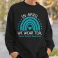 In April We Wear Teal Sexual Assault Awareness Month Sweatshirt Gifts for Him