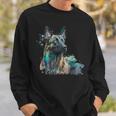 Aquarell Splash Dutchie Hollandse Herder Dutch Shepherd Sweatshirt Geschenke für Ihn