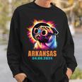 Arkansas Total Solar Eclipse 2024 Pug Dog With Glasses Sweatshirt Gifts for Him