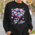 Astronaut Holding Planet Balloons Stem Science Sweatshirt Gifts for Him