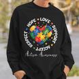 Autism Awareness Love Heart Puzzle Pieces Sweatshirt Gifts for Him