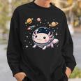 Axolotl Kawaii Cute Axolotls Astronaut Planets Space Sweatshirt Gifts for Him