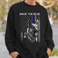 Back The Blue Thin Blue Line Flag K-9 German Shepherd Police Sweatshirt Gifts for Him