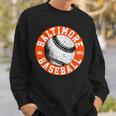 Baltimore Baseball Retro Vintage Baseball Lover Sweatshirt Gifts for Him