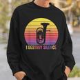 Baritone Retro Vintage I Destroy Silence Euphonium Sweatshirt Gifts for Him