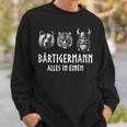 Bärtigermann Alles In Einem Bear Tiger Viking Man Black Sweatshirt Geschenke für Ihn
