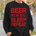 Beer Pet Dog Sleep Repeat Red CDogsLove Sweatshirt Gifts for Him