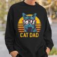 Best Cat Dad Fathers Day Kitty Daddy Papa Vintage Sweatshirt Gifts for Him