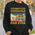 Best Chihuahua Dad Ever Retro Vintage Sunse Sweatshirt Gifts for Him