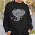 Bisexual Flag Elephant Lgbt Bi Pride Stuff Animal Sweatshirt Gifts for Him