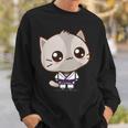 Bjj Brazilian Jiu Jitsu Purple Belt Kawaii Cat Sweatshirt Gifts for Him