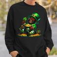 Black African American Leprechaun Saint Patrick's Day Sweatshirt Gifts for Him