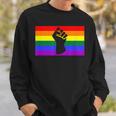 Black Protest Fist Lgbtq Gay Pride Flag Blm Unity Equality Sweatshirt Gifts for Him