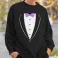 Black And White Tuxedo With Lavender Bow Tie NoveltySweatshirt Gifts for Him