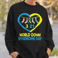 Blue Yellow Heart 21 World Down Syndrome Awareness Day 2024 Sweatshirt Gifts for Him