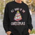 All Booked Up For Christmas Christmas Tree Sweatshirt Gifts for Him