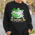 All Booked For St Patrick's Day Bookish Leprechaun Bookworm Sweatshirt Gifts for Him