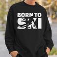 Born to Ski Schwarz Sweatshirt, Pistenmotiv für Skifahrer Geschenke für Ihn