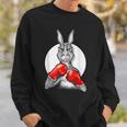 Boxender Hase Grafik Sweatshirt, Sportlich in Schwarz Geschenke für Ihn