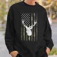 Camo Deer American Flag Graphic Hunting Men Dad Boys Sweatshirt Gifts for Him