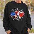 Canada Usa Friendship Heart With Flags Matching Sweatshirt Gifts for Him