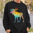 Candian Moose Abstrast Colorful Bright Group Sweatshirt Gifts for Him