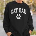 Cat Dad Vintage Distressed Cat Paw Sweatshirt Gifts for Him