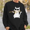 Cat Playing Trombone Sweatshirt Gifts for Him