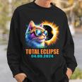 Cat Total Solar Eclipse 2024 Totality Solar Eclipse Glasses Sweatshirt Gifts for Him