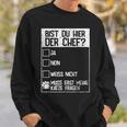 Cats Bist Du Hier Der Chef Mein Chef Ist Die Katze Chef Sweatshirt Geschenke für Ihn