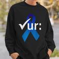 Check Your Colon Colorectal Cancer Awareness Blue Ribbon Sweatshirt Gifts for Him