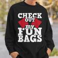 Check Out My Funbags Cornhole Player Bean Bag Game Sweatshirt Gifts for Him