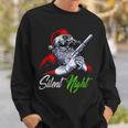 Christmas Santa Claus Guns Silent Night Santa Xmas Matching Sweatshirt Gifts for Him
