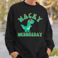 Classic Wacky Wednesday Green Dinosaur Mismatch Sweatshirt Gifts for Him