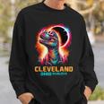 Cleveland Ohio Total Solar Eclipse 2024Rex Dinosaur Sweatshirt Gifts for Him