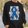 Colorectal Cancer Support Family Blue Colon Cancer Awareness Sweatshirt Gifts for Him