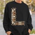 Cool Letter L Initial Name Leopard Cheetah Print Sweatshirt Gifts for Him